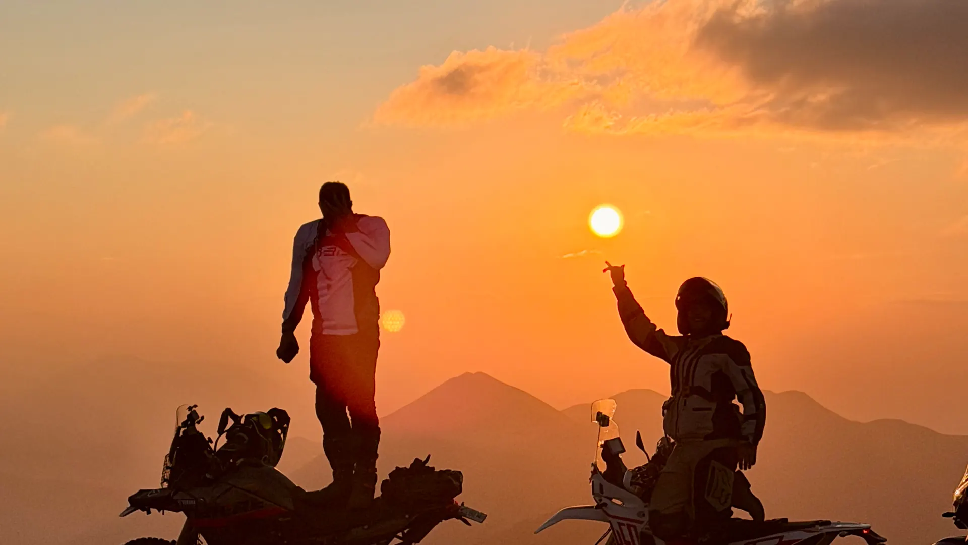 Enduro rider on a Kosovo mountain trail in late afternoon light — Highlanders after-work ride